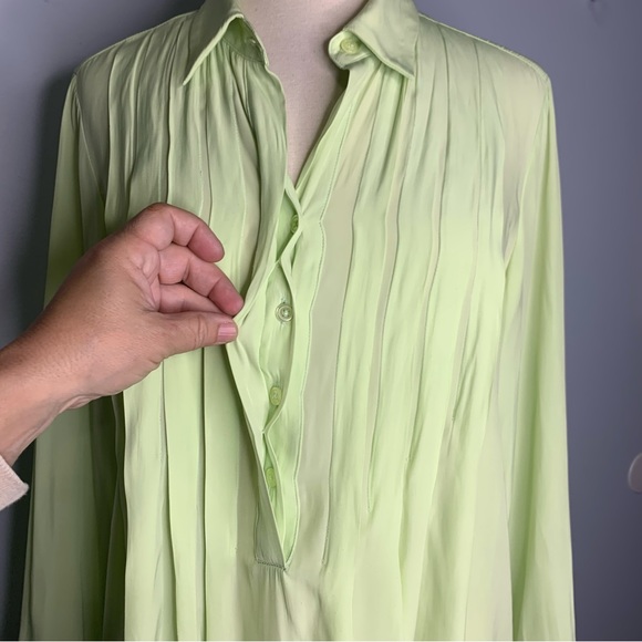 Mela Purdie Mache Duo Pleat Pullover Shirt In Citrine Lightweight Blouse Size  S - Picture 6 of 16